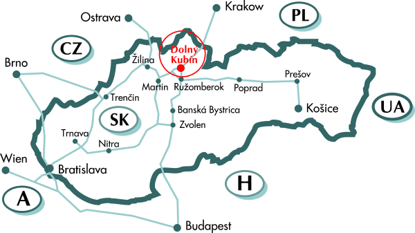 die Landkarte der Slowakei