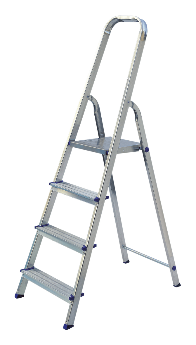 2x 3-stufig silber ELKOP Doppelstufen-Leiter mit Aluminium 